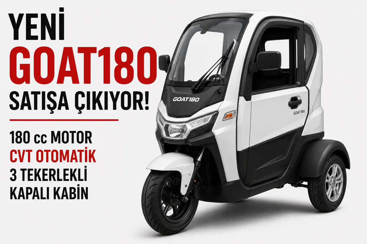 Turkey's KATER Opens Pre-Orders for the GOAT180 Cabin Trike, Deliveries Set for November