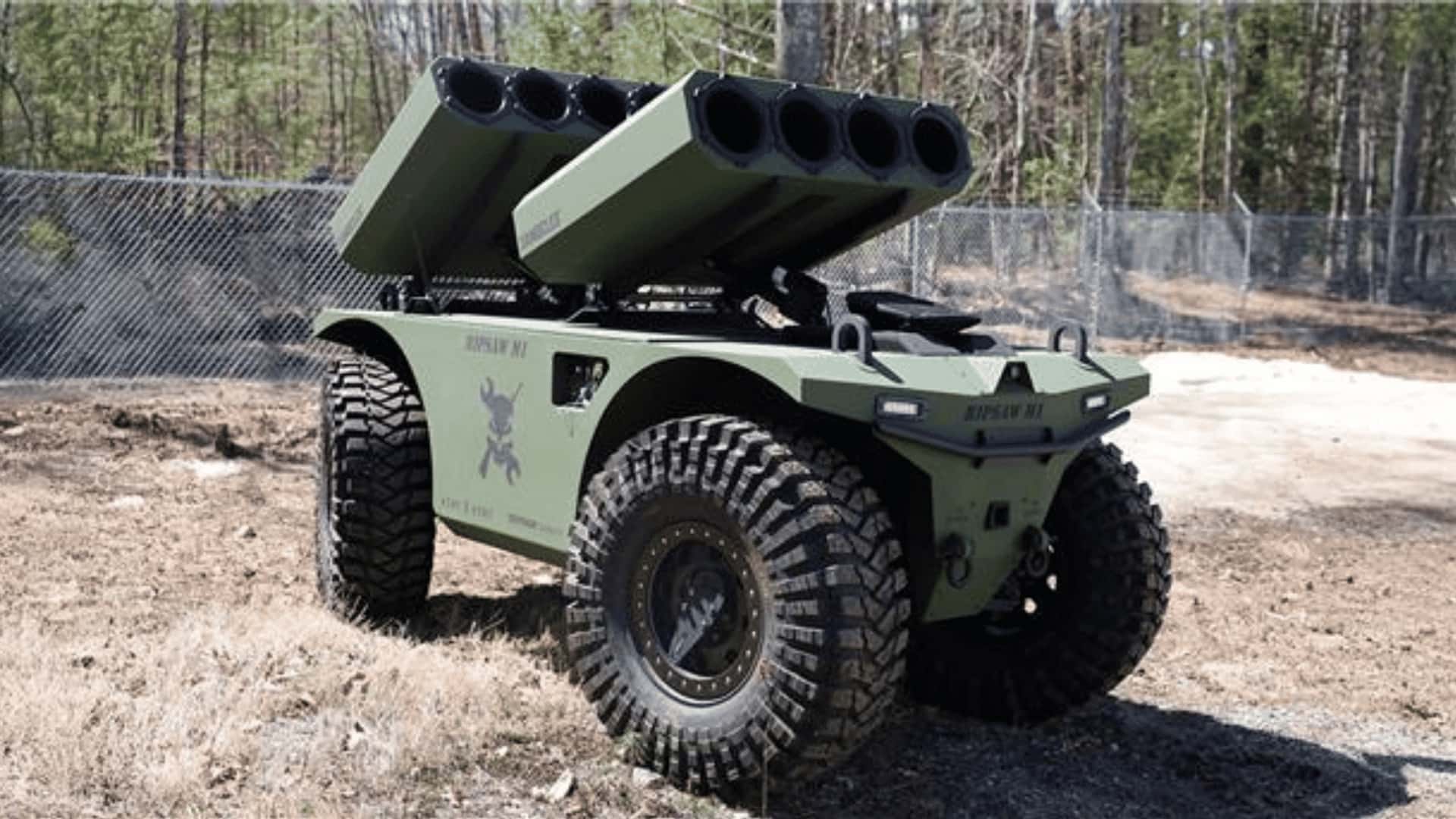 Textron Unveils Autonomous Electric ATV "Ripsaw M1 UGV" With Twin Missile Launchers