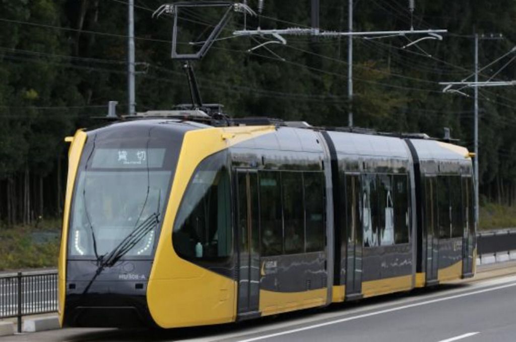 A MotoGP-Wrapped Tram Runs on the Haga-Utsunomiya Light Rail Ahead of October's Japanese GP