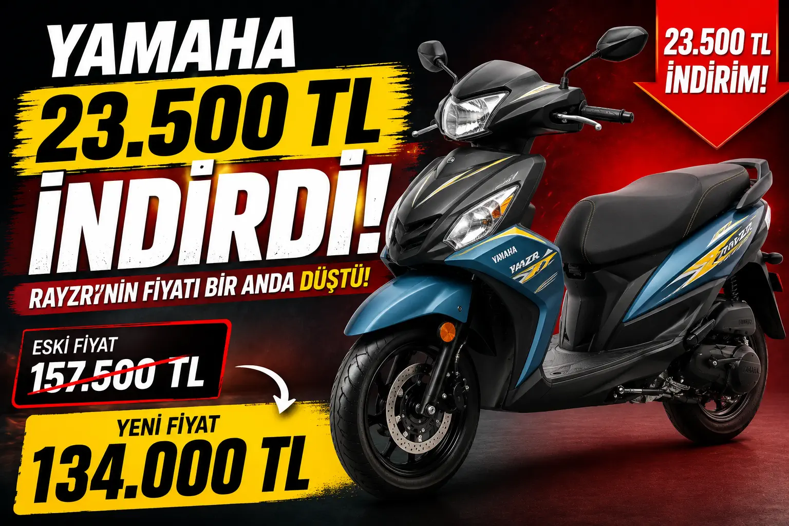 Yamaha Turkey Cuts RayZR Scooter Price by 23,500 Lira to 134,000 Lira