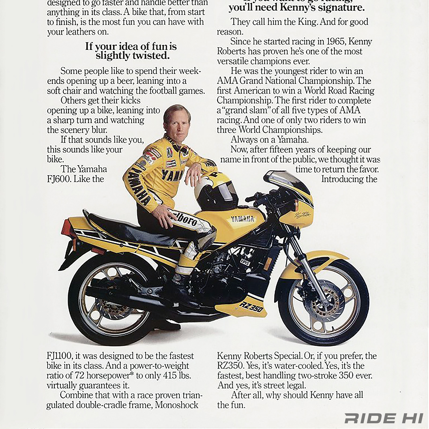 Yamaha RZ350R: The US Second Generation Also Had a Kenny Roberts Edition