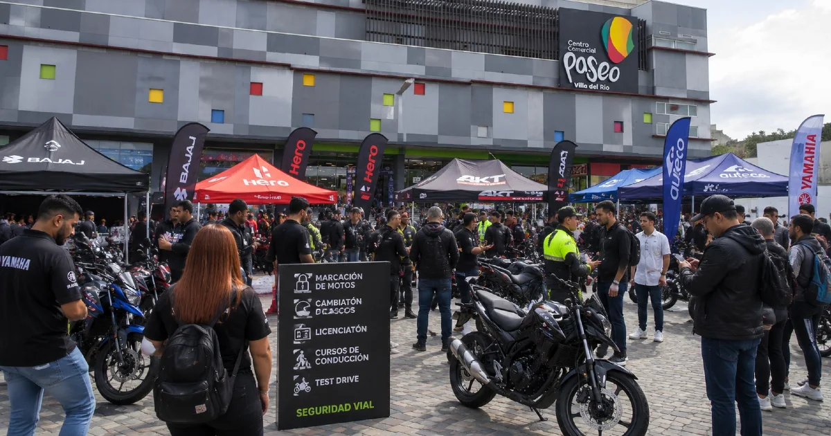 Free Motorcycle Fair 'Paseo de las Motos' in Bogota, Colombia, Offers Test Rides and Helmet Exchanges