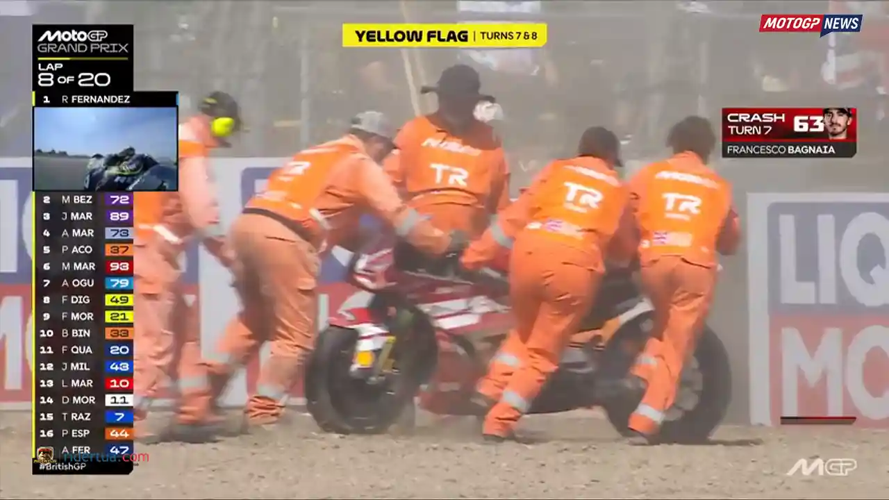 Bagnaia Admits 'Zero Grip' on Ducati After British GP Crash