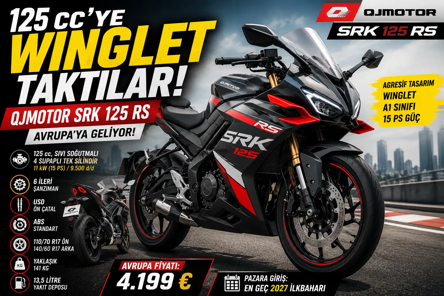 QJMotor's Winged SRK 125 RS Supersport Is Heading to Europe