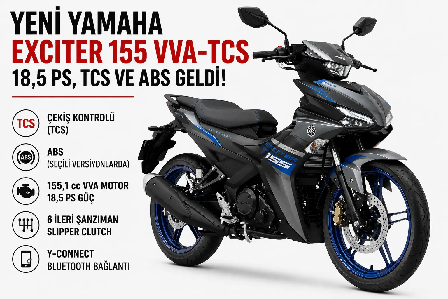新型ヤマハExciter155 VVA-TCS、シリーズ初のトラクションコントロール搭載