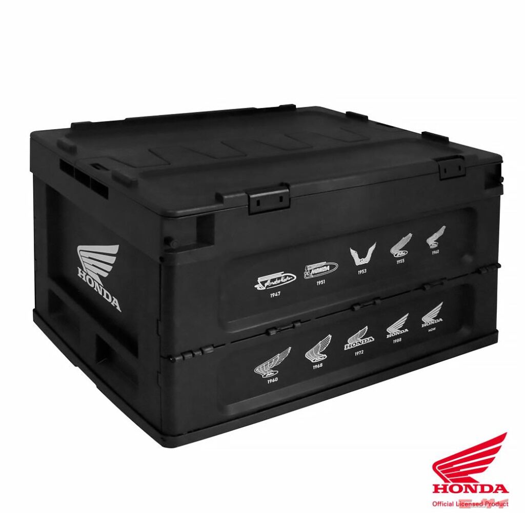 Honda Wing History Folding Storage Box Featuring Historic Wing Logos Now on Sale via Rakuten