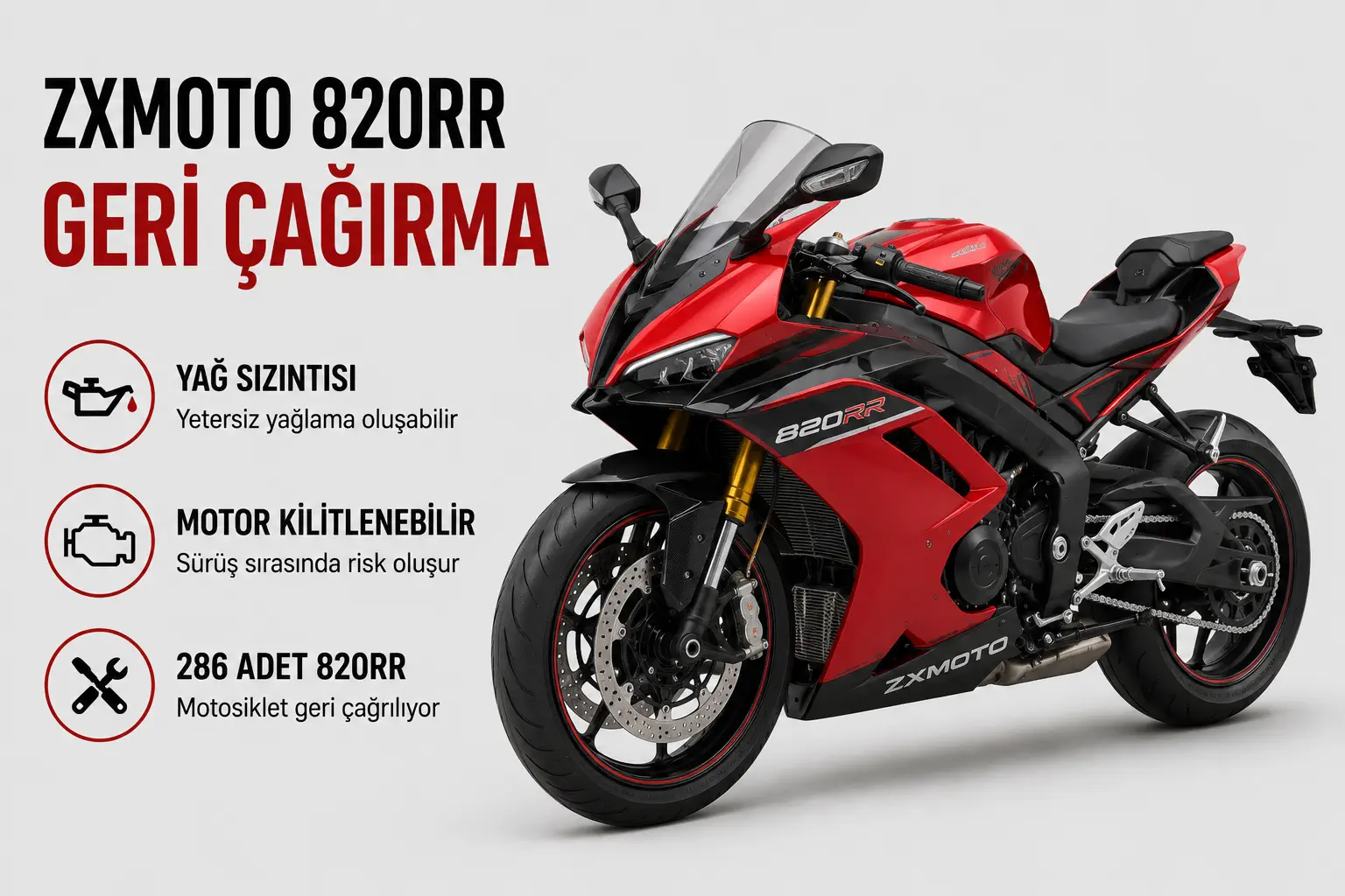 ZXMoto 820RRにリコール発生、潤滑系統のOリング不具合で286台対象
