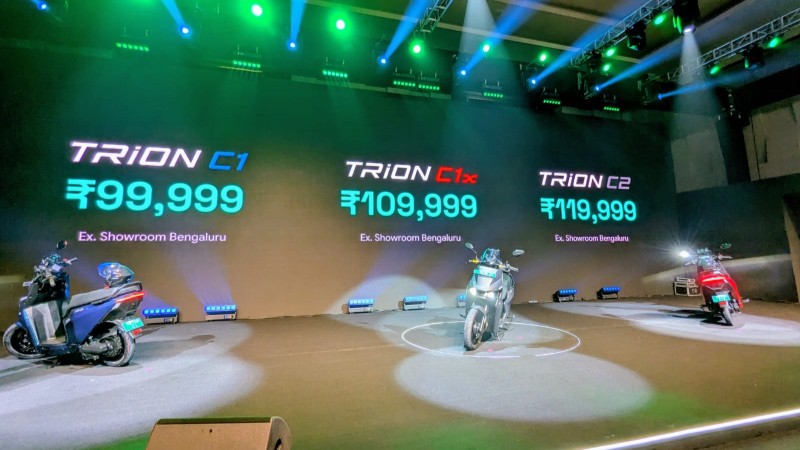 ベンガルールのE3、新型EVスクーター「トリオン」を9万9999ルピーから発売