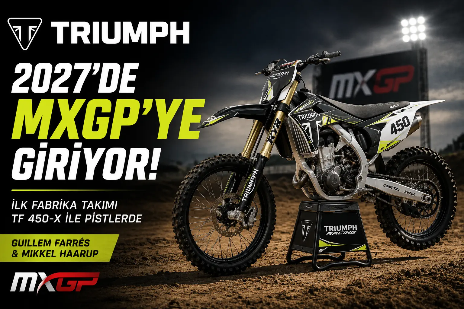 トライアンフ、2027年にMXGP参戦へ 新型TF450-Xで世界選手権デビュー