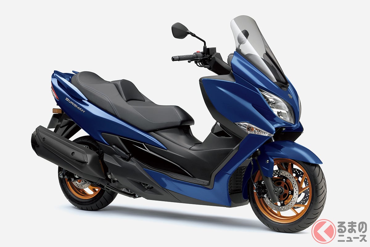 スズキ新型「バーグマン400」登場、ヘルメット2個収納の42Lボックスで98万100円