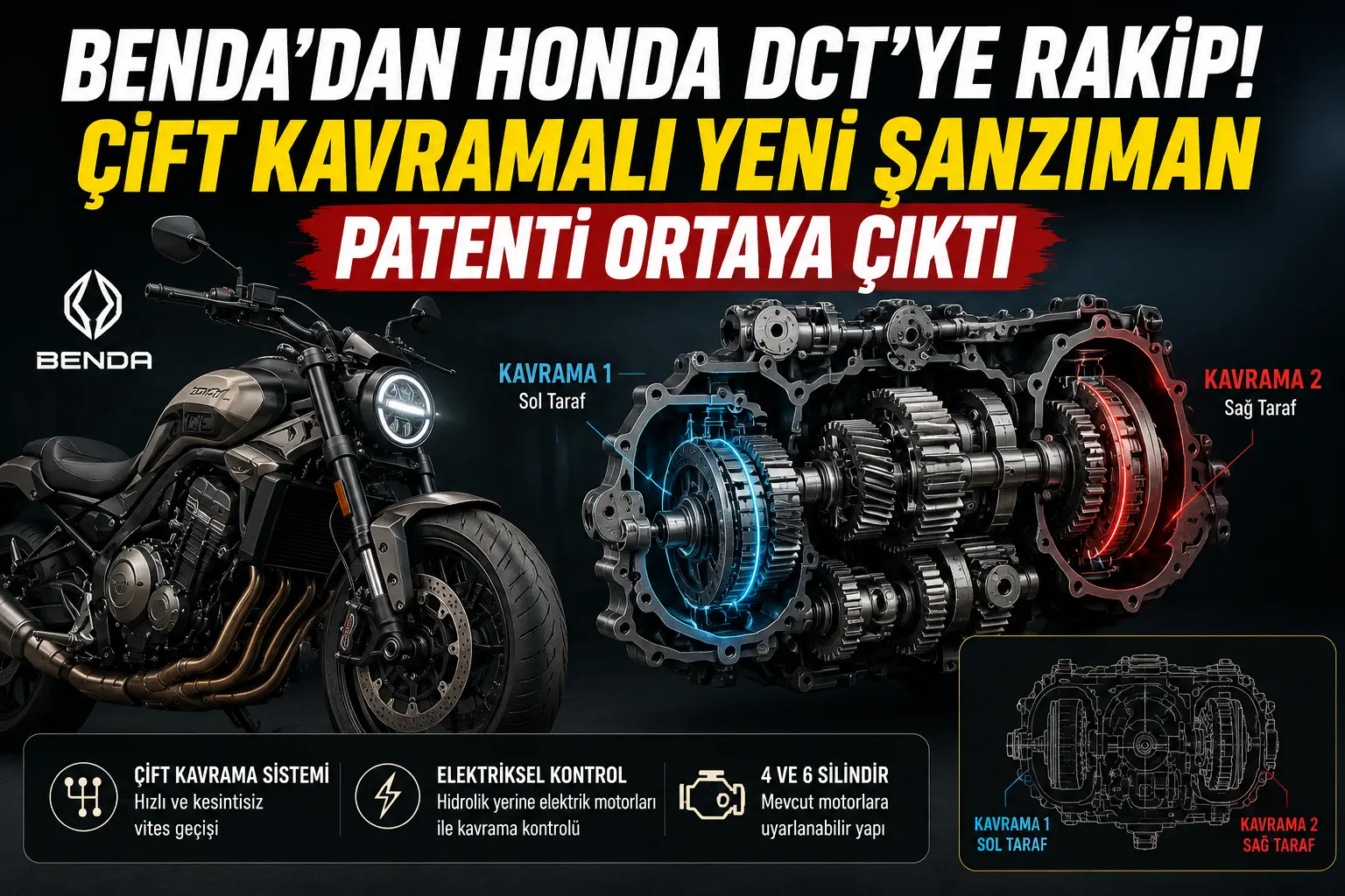 Benda、Honda DCTに対抗する独自レイアウトのデュアルクラッチ変速機を特許出願